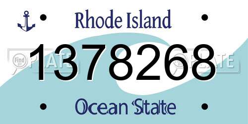 1378268 Rhode Island License Plate