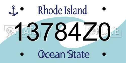 13784Z0 Rhode Island License Plate
