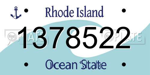 1378522 Rhode Island License Plate