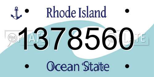 1378560 Rhode Island License Plate