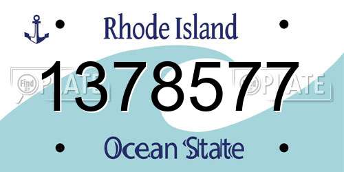 1378577 Rhode Island License Plate