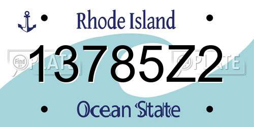 13785Z2 Rhode Island License Plate