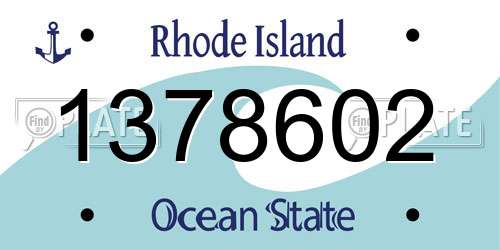 1378602 Rhode Island License Plate