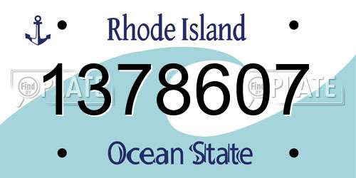 1378607 Rhode Island License Plate