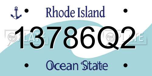 13786Q2 Rhode Island License Plate