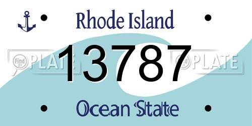 13787 Rhode Island License Plate
