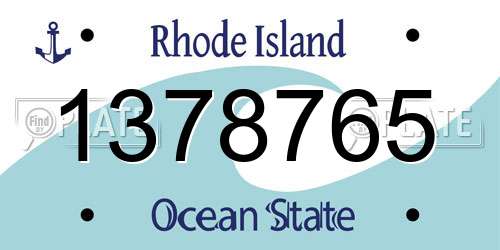 1378765 Rhode Island License Plate