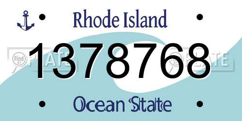 1378768 Rhode Island License Plate
