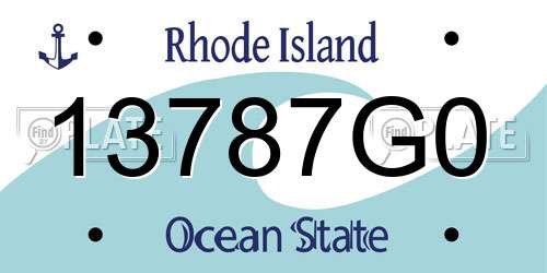 13787G0 Rhode Island License Plate