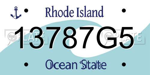 13787G5 Rhode Island License Plate