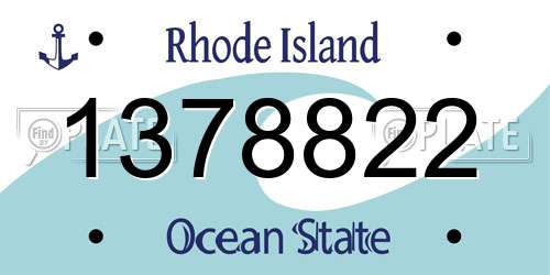1378822 Rhode Island License Plate