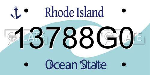 13788G0 Rhode Island License Plate