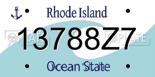 13788Z7 Rhode Island License Plate