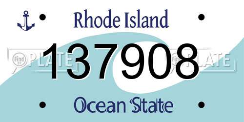137908 Rhode Island License Plate