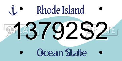 13792S2 Rhode Island License Plate