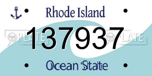 137937 Rhode Island License Plate