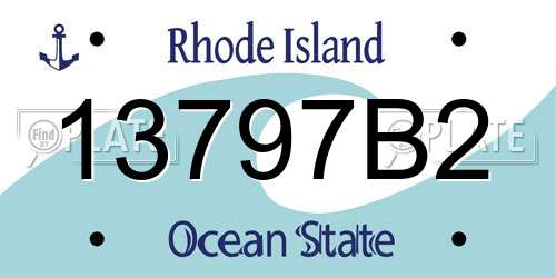 13797B2 Rhode Island License Plate