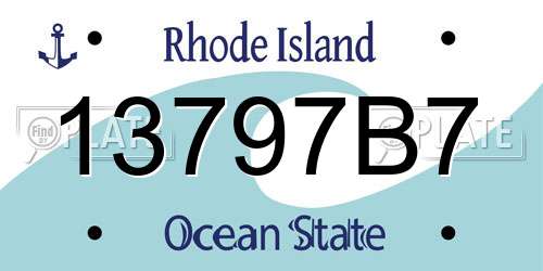 13797B7 Rhode Island License Plate