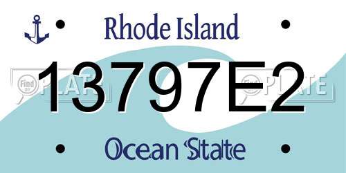 13797E2 Rhode Island License Plate