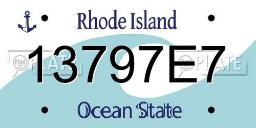 13797E7 Rhode Island License Plate