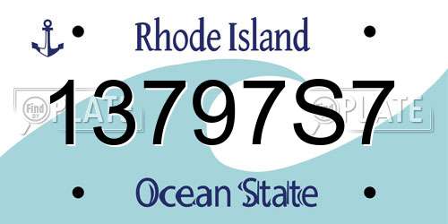 13797S7 Rhode Island License Plate