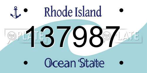 137987 Rhode Island License Plate