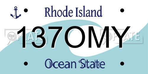 137OMY Rhode Island License Plate