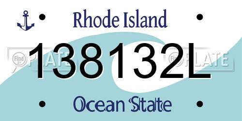 138132L Rhode Island License Plate