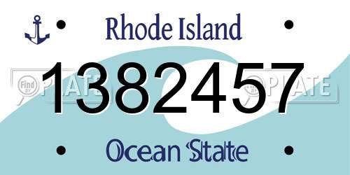 1382457 Rhode Island License Plate