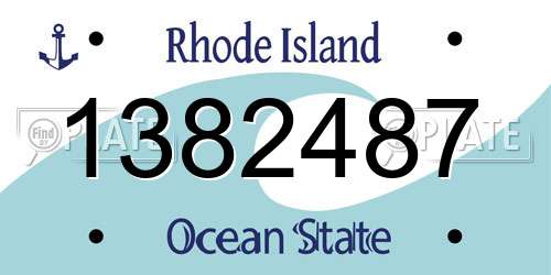 1382487 Rhode Island License Plate