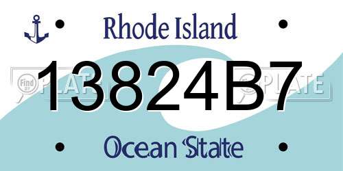 13824B7 Rhode Island License Plate