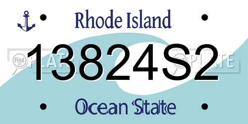 13824S2 Rhode Island License Plate
