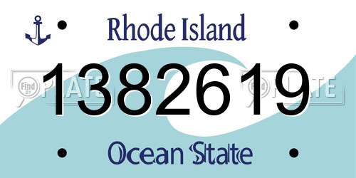 1382619 Rhode Island License Plate