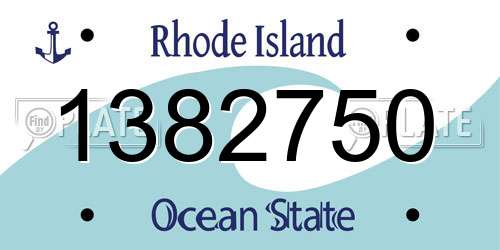 1382750 Rhode Island License Plate