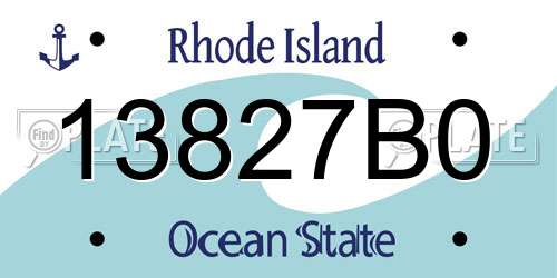 13827B0 Rhode Island License Plate