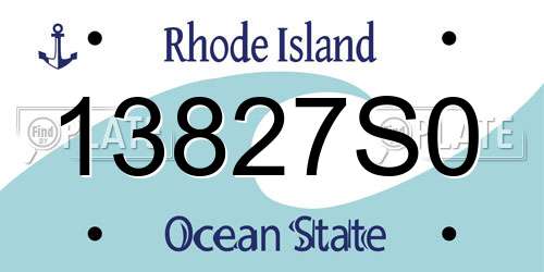 13827S0 Rhode Island License Plate