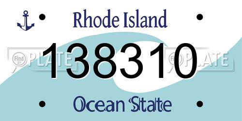 138310 Rhode Island License Plate