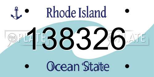 138326 Rhode Island License Plate