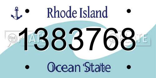 1383768 Rhode Island License Plate