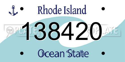 138420 Rhode Island License Plate