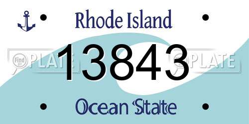 13843 Rhode Island License Plate