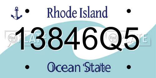 13846Q5 Rhode Island License Plate