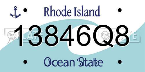 13846Q8 Rhode Island License Plate