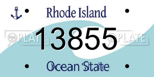13855 Rhode Island License Plate