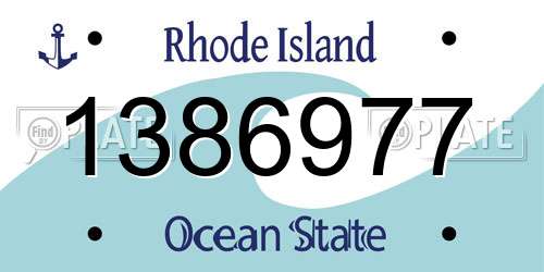1386977 Rhode Island License Plate