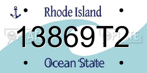 13869T2 Rhode Island License Plate