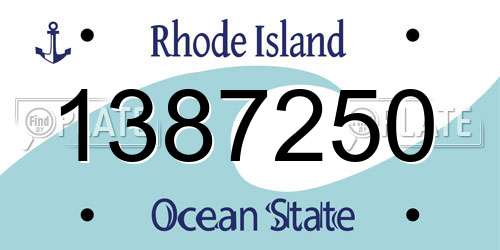 1387250 Rhode Island License Plate