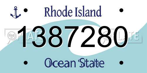 1387280 Rhode Island License Plate