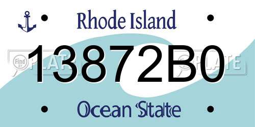 13872B0 Rhode Island License Plate