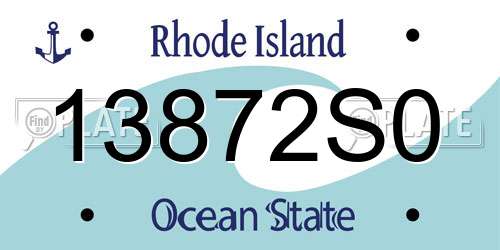 13872S0 Rhode Island License Plate